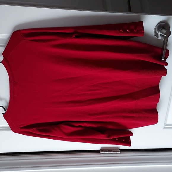 Grace Elements 1x 3/4 sleeve button down cartigan red - Picture 8 of 9